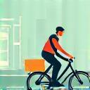 Coursier à vélo